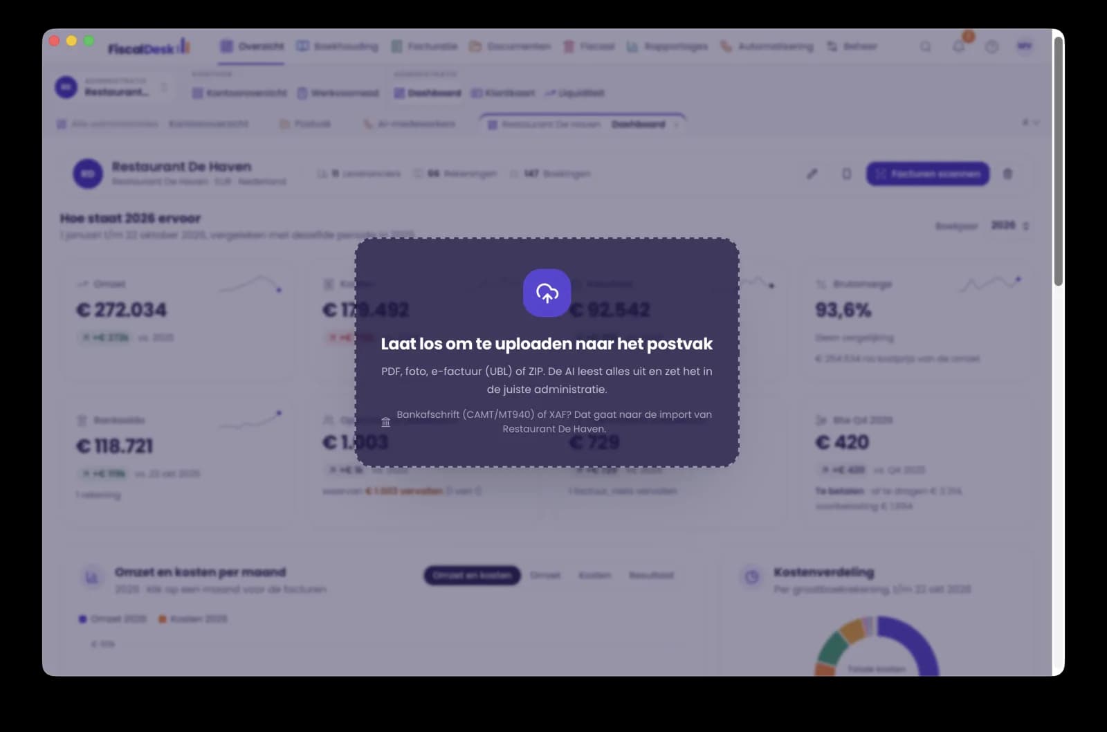 Bestanden op het venster slepen: laat los om te uploaden naar het postvak